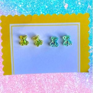 2 pairs of teddy bear earrings